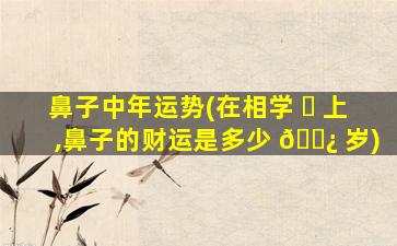 鼻子中年运势(在相学 ☘ 上,鼻子的财运是多少 🌿 岁)